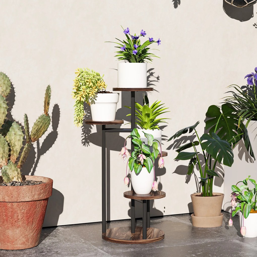 Suporte para Plantas de 5 Níveis Suporte para Plantas de Madeira e Aço