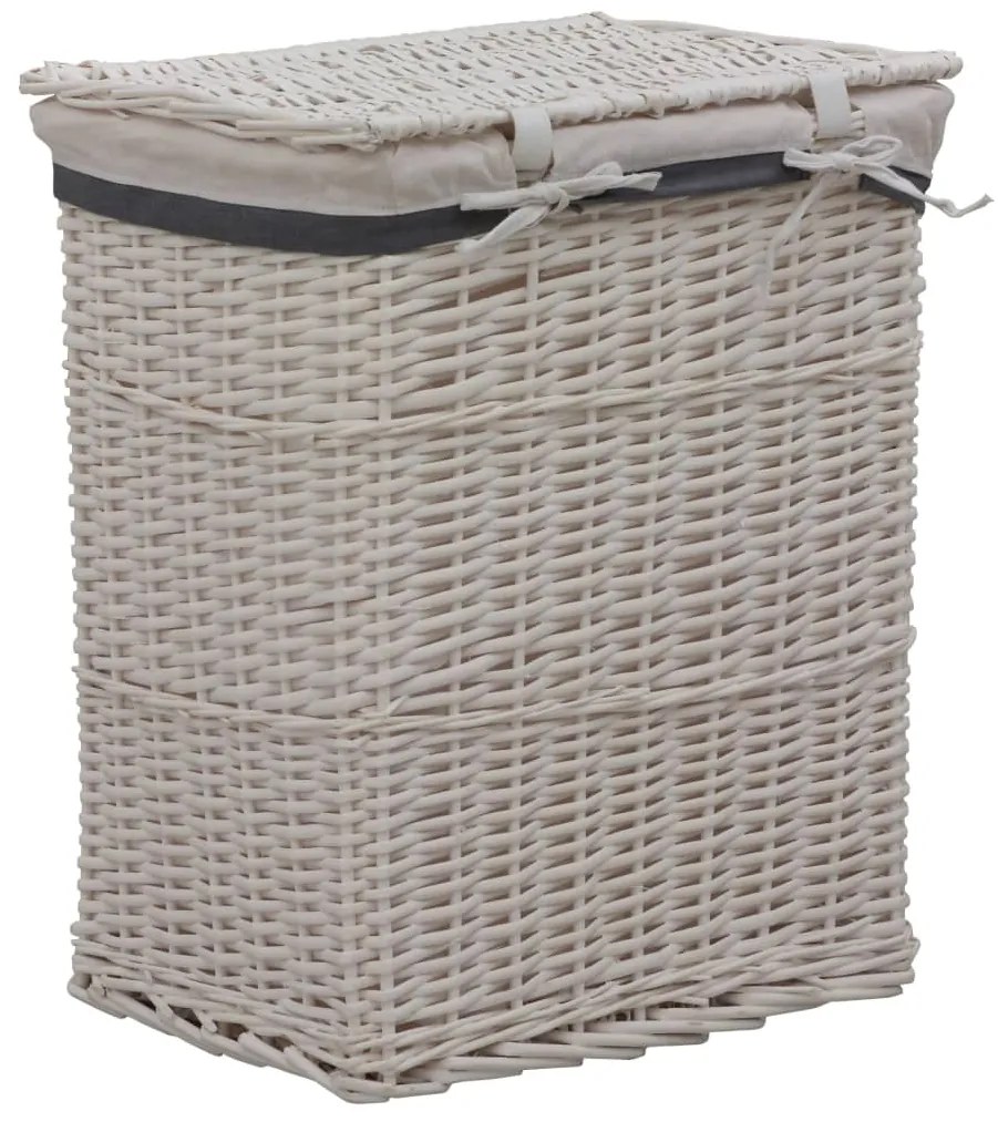 Cesto de roupa suja salgueiro branco