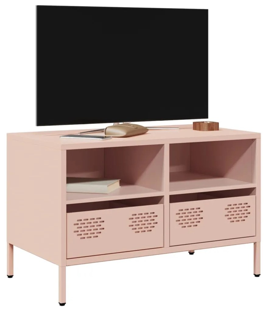 Móvel de TV 68x39x43,5 cm aço laminado a frio rosa