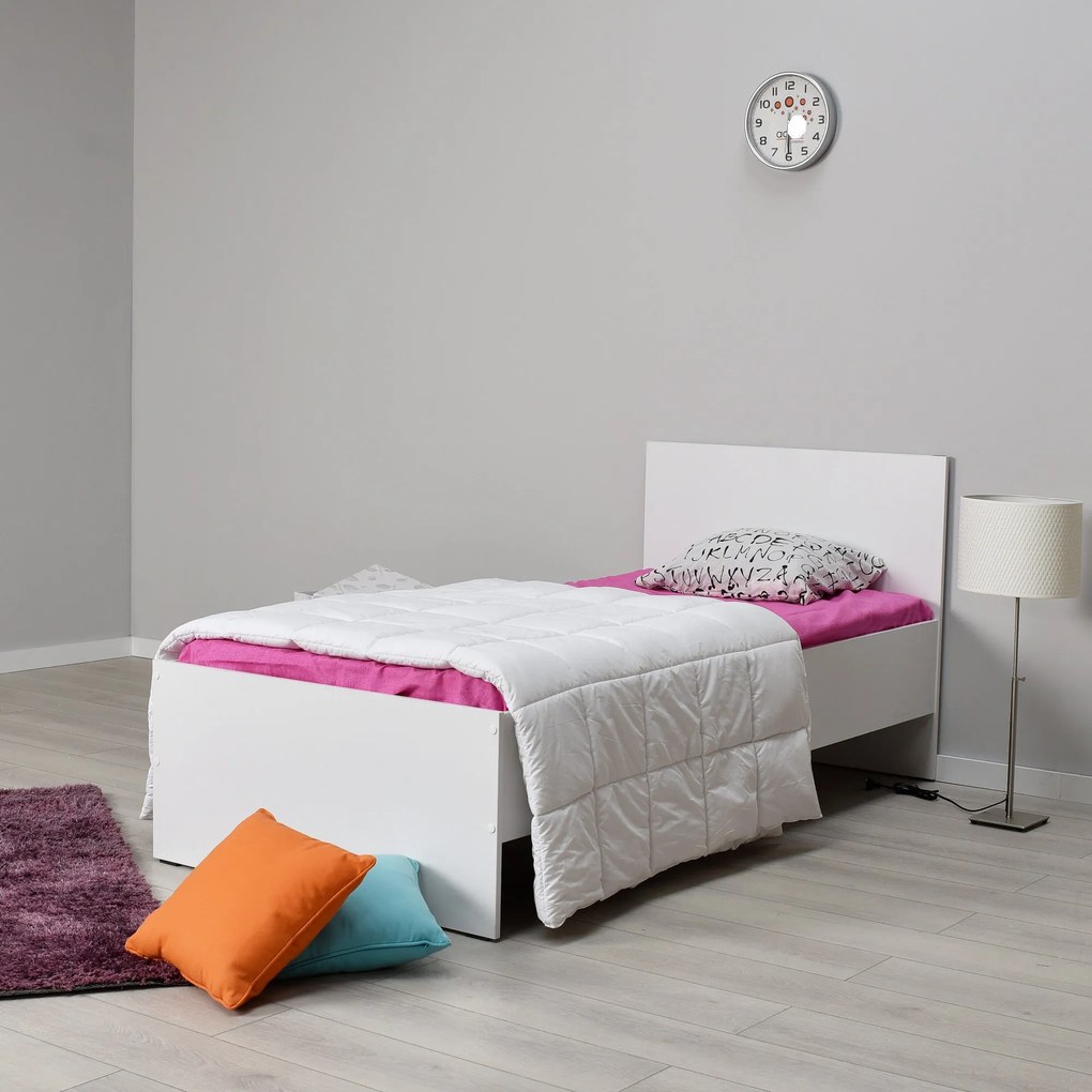 Estrutura de Cama "Only" - 90x190 cm - Branco - Design Moderno