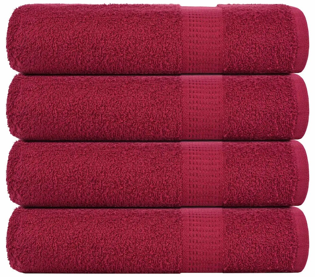 vidaXL Toalhas de banho FROGN 4 pcs 100x150 cm 360 g/m² bordéus