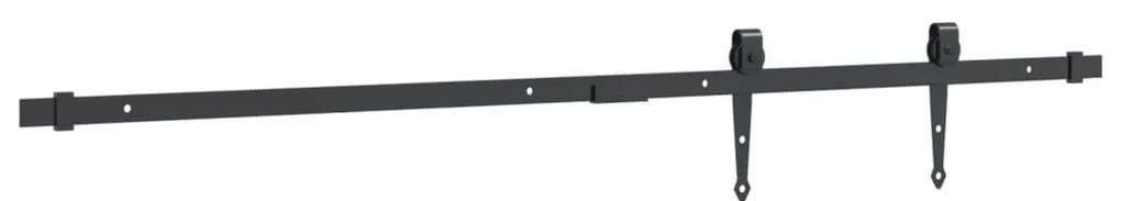 Mini kit p/ porta de armário deslizante 122cm aço carbono preto