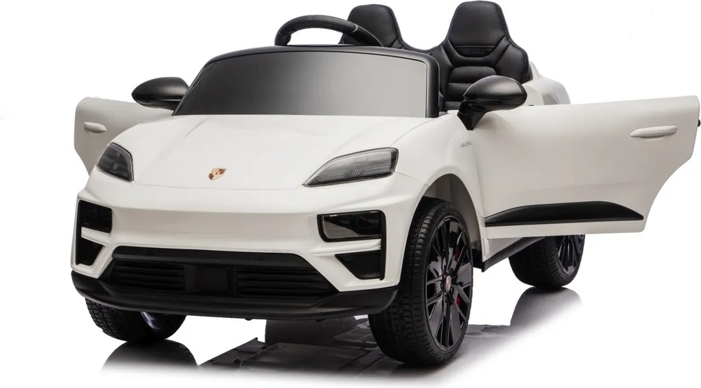 Carro elétrico para Crianças 2 a 6 anos 12V 4x4 Porsche Macan, Rodas de espuma EVA, Controle remoto Branco