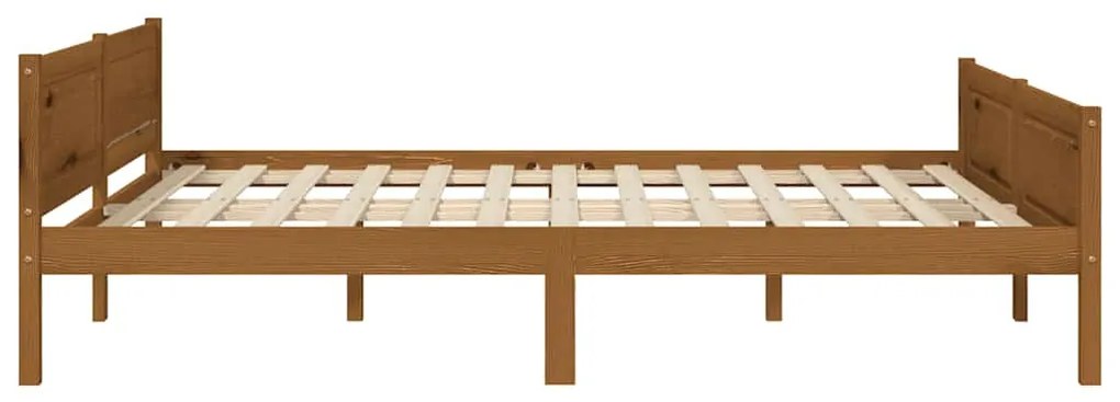 Estrutura de cama 140x200 cm pinho maciço castanho mel