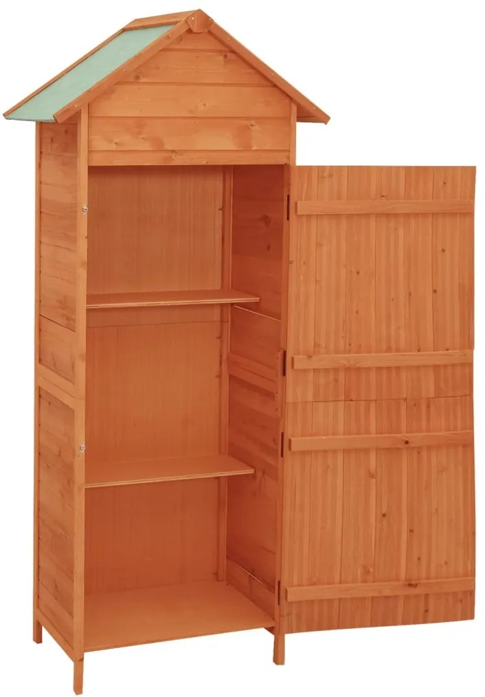 Armário de arrumação para jardim 42,5x64x190 cm castanho