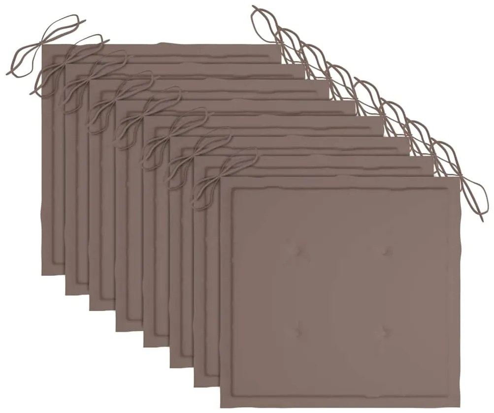 Cadeiras de exterior dobráveis 8pcs c/ almofadões acácia maciça