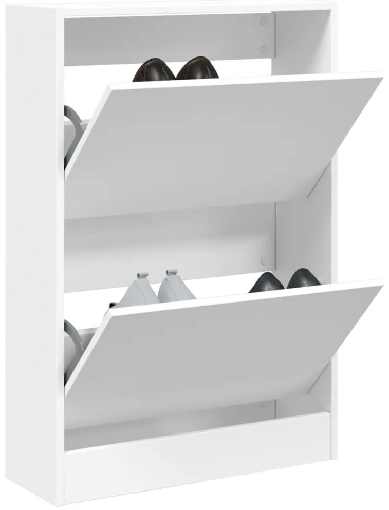 vidaXL Sapateira 60x21x87,5 cm derivados de madeira branco