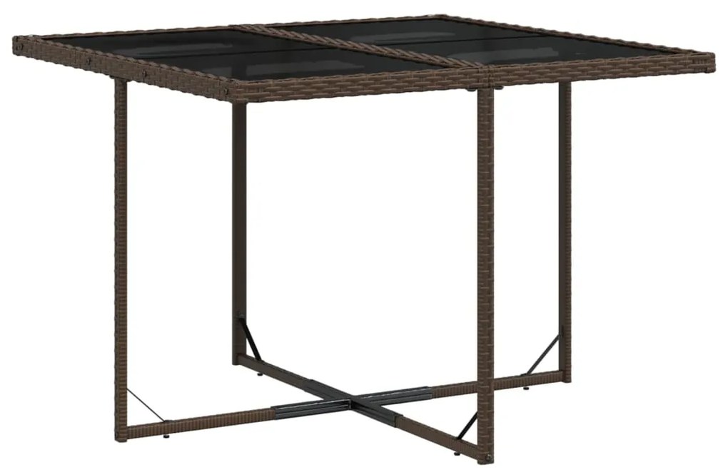 9 pcs conjunto jantar p/ jardim c/ almofadões vime PE castanho