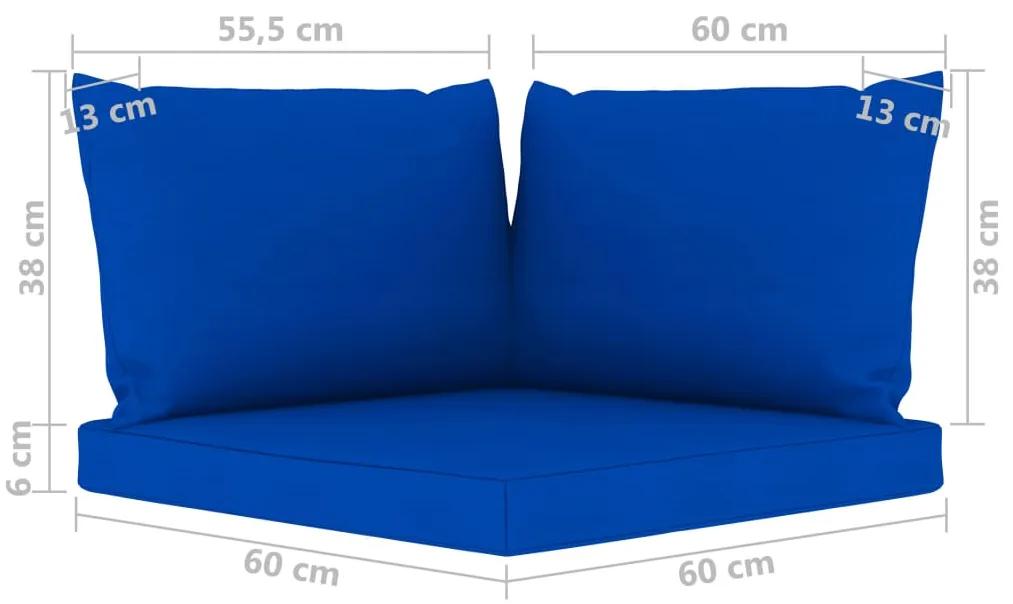 Sofá de jardim 4 lugares com almofadões azul