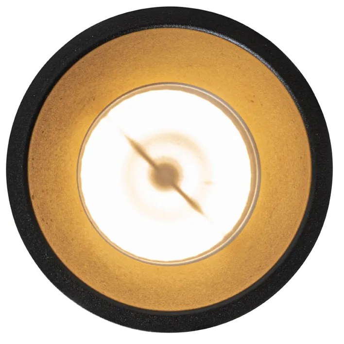 Set van 6 moderne inbouwspots zwart met goud GU10 70mm IP44 - Dept Moderno