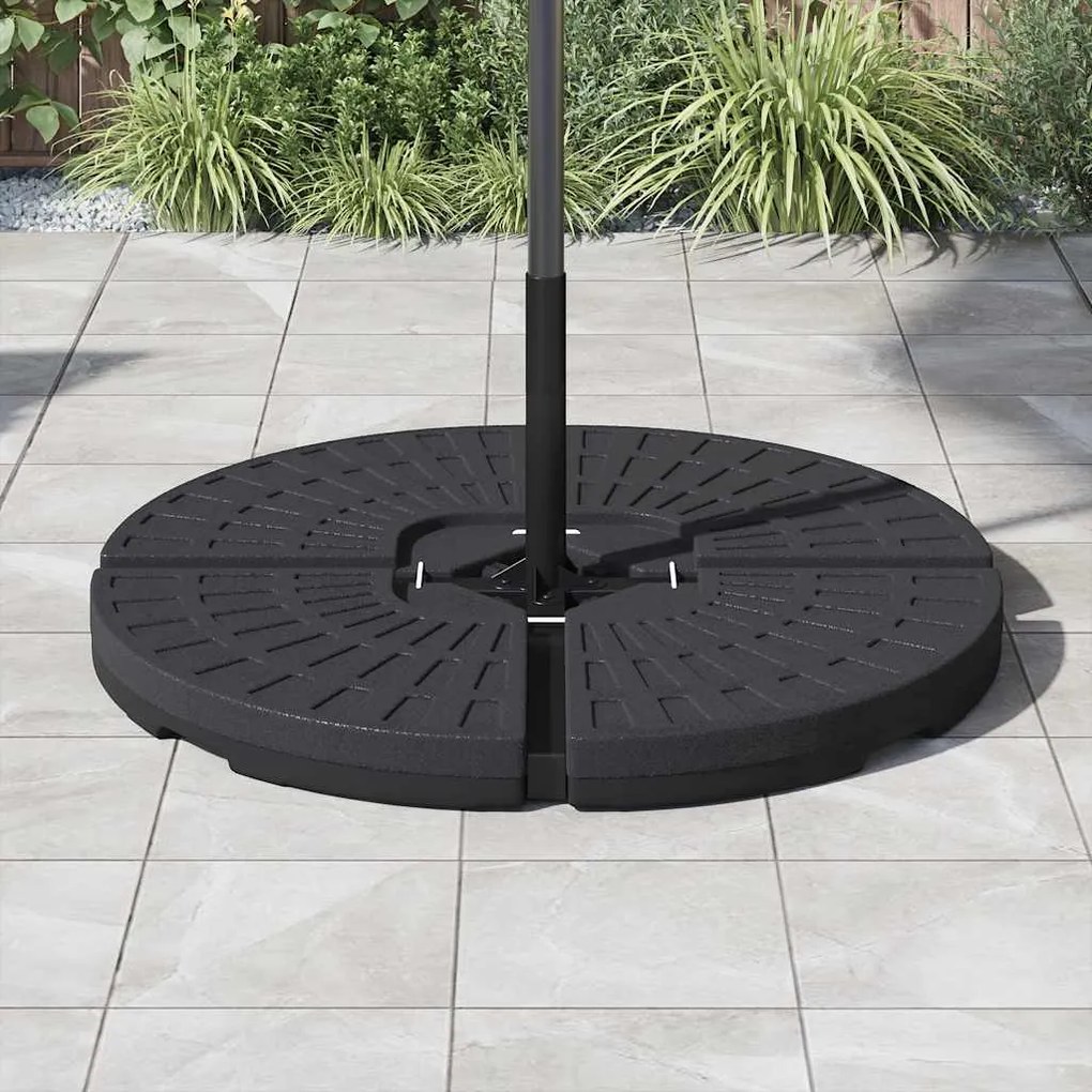 Base de guarda-sol em forma de ventoinha 4 pcs preto