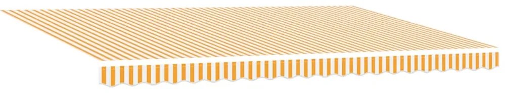 Toldo Retrátil Manual Laranja e Branco 500x300 cm