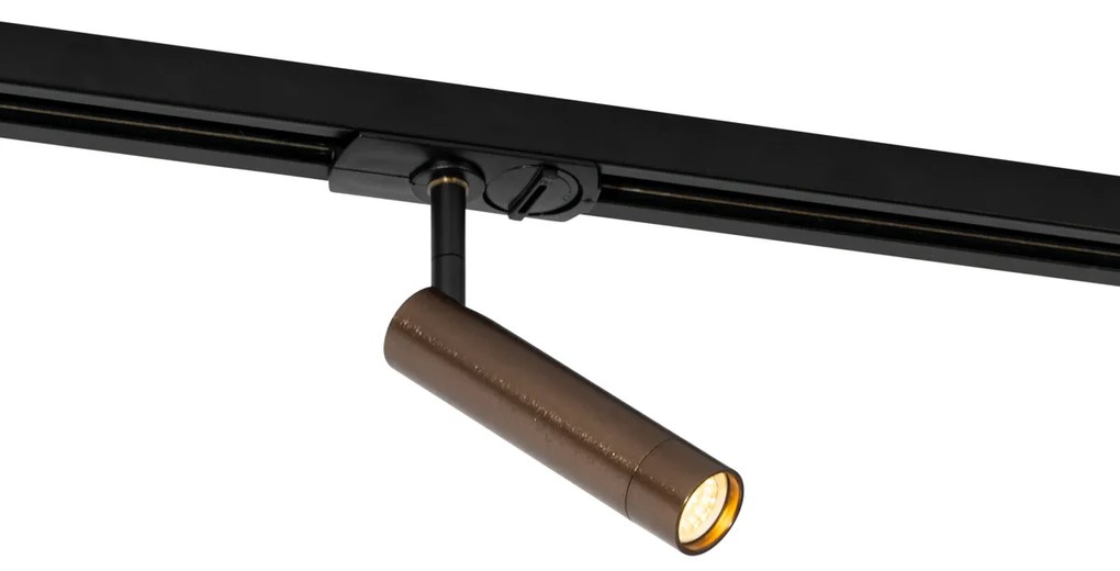 Foco moderno em bronze escuro para sistema de calhas monofásico - Iconic Ivy