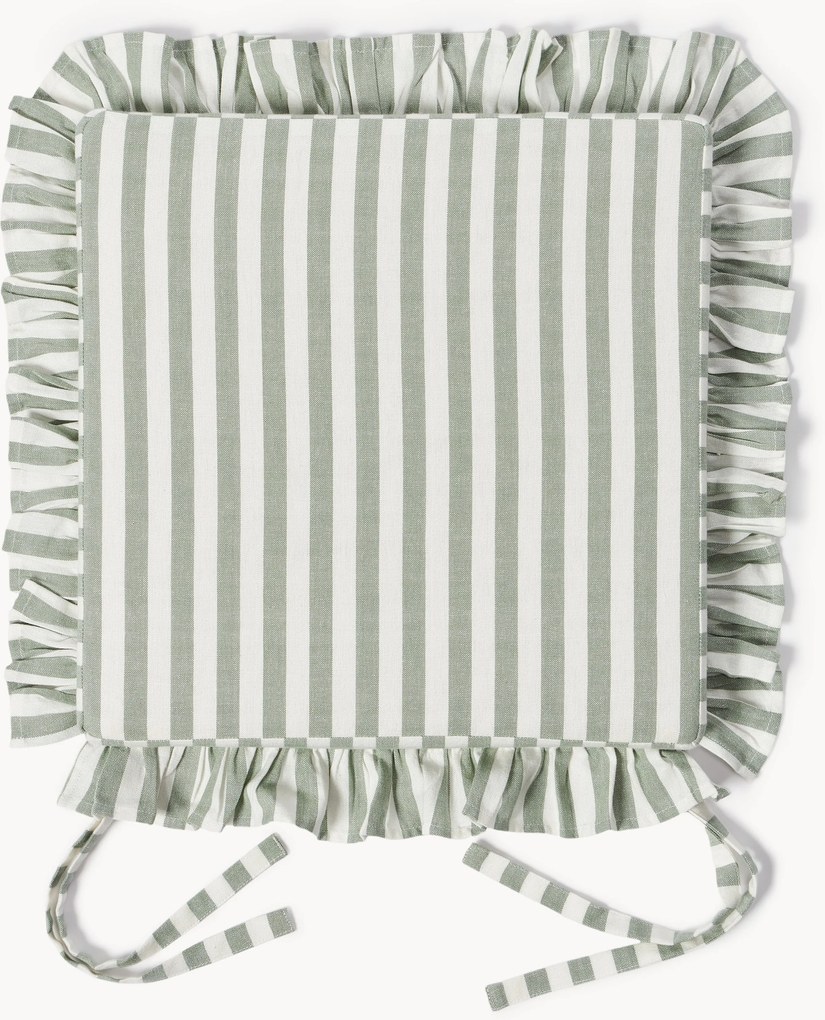 Almofadas de assento às riscas Ivette, conjunto de 2