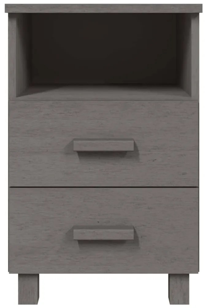 Mesas cabeceira HAMAR 2 pcs 40x35x62cm pinho maciço cinza-claro