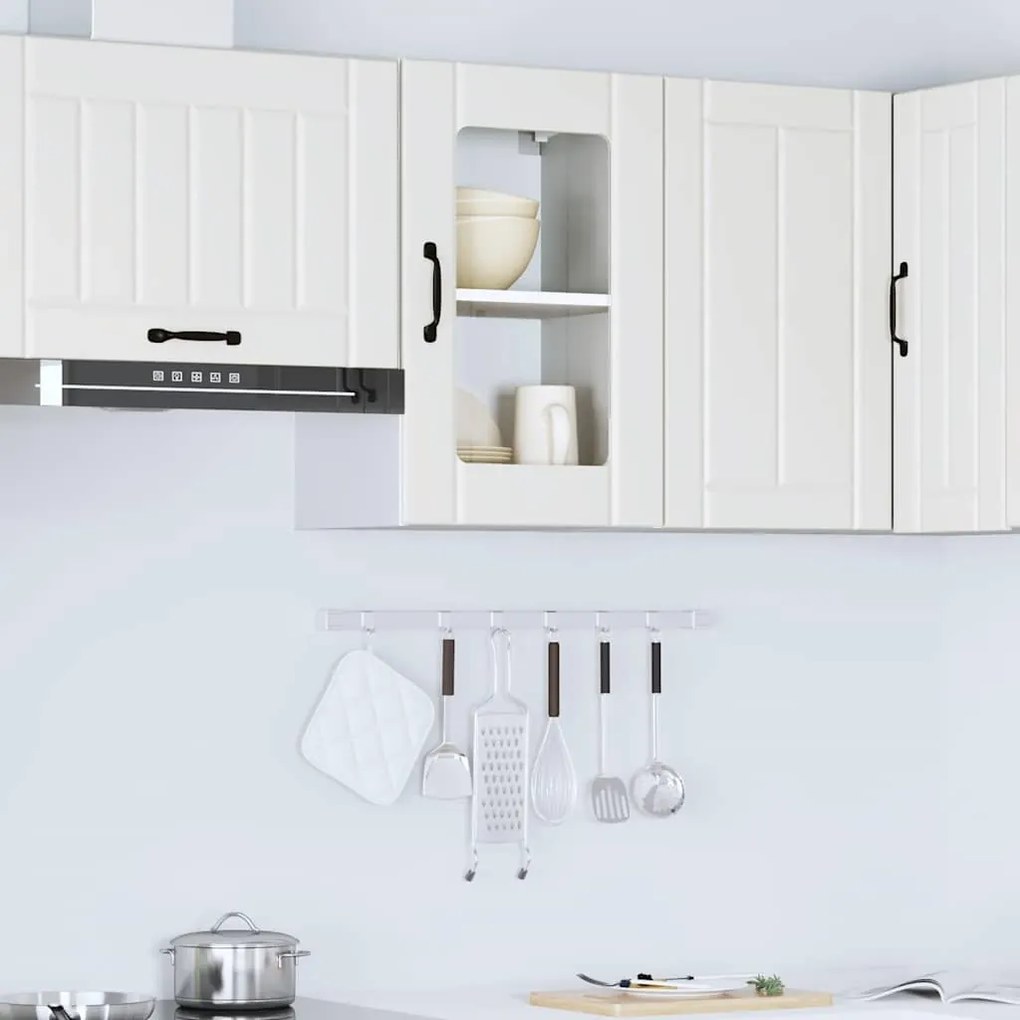 Armário de parede de cozinha porta vidro Lucca branco