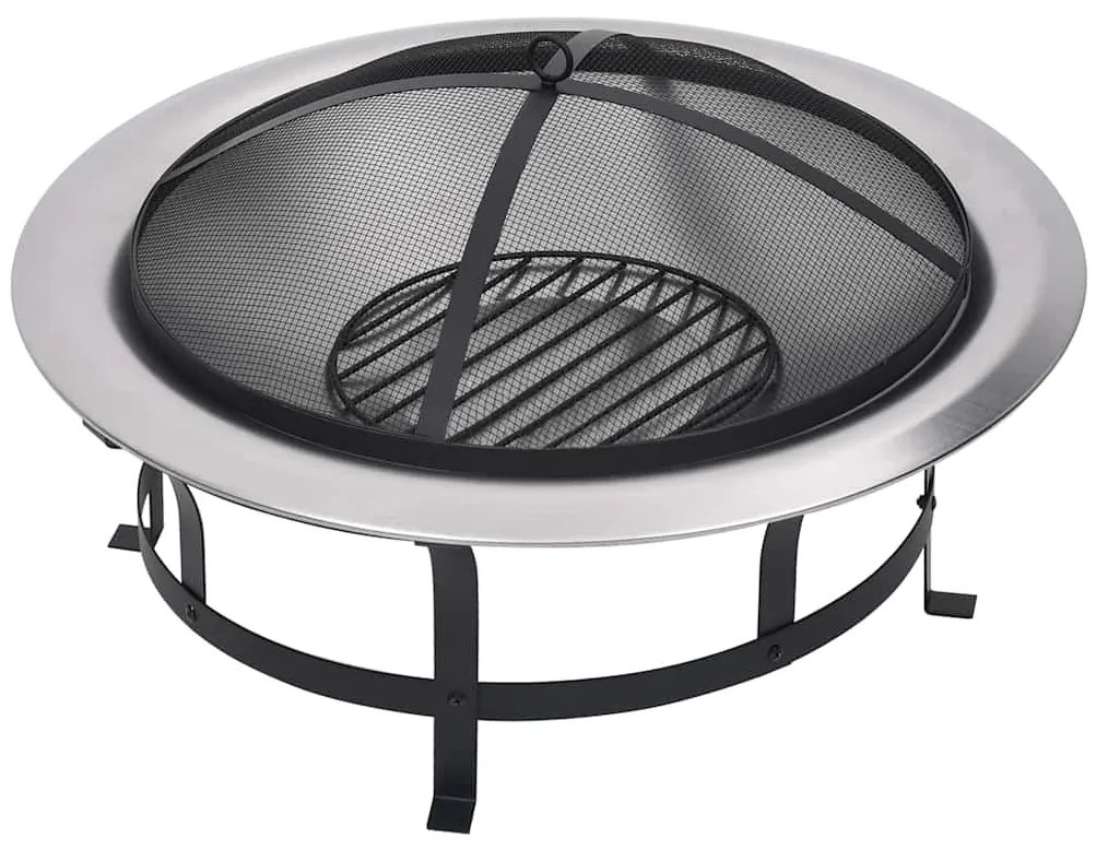 Braseira de exterior com grelha aço inoxidável 76 cm