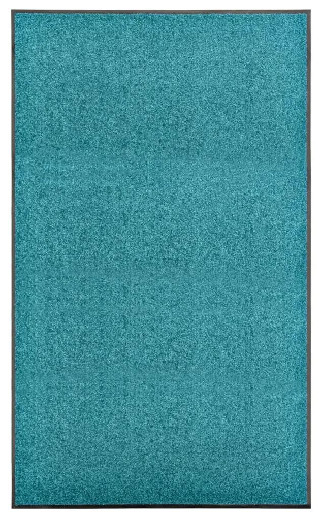 Tapete de porta lavável 90x150 cm azul ciano