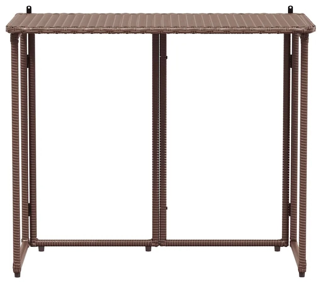 Mesa de jardim dobrável 90x51x75 cm vime PE castanho