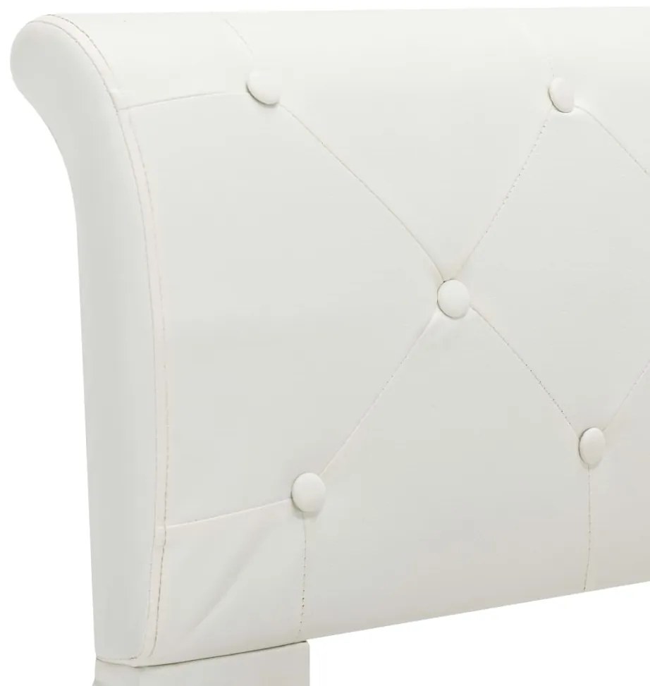 Estrutura de cama 100x200 cm couro artificial branco
