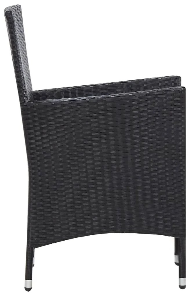 Conjunto de jantar para exterior 9 pcs vime PE preto