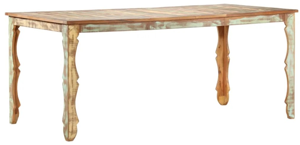 Mesa de jantar 180x90x76 cm madeira recuperada maciça