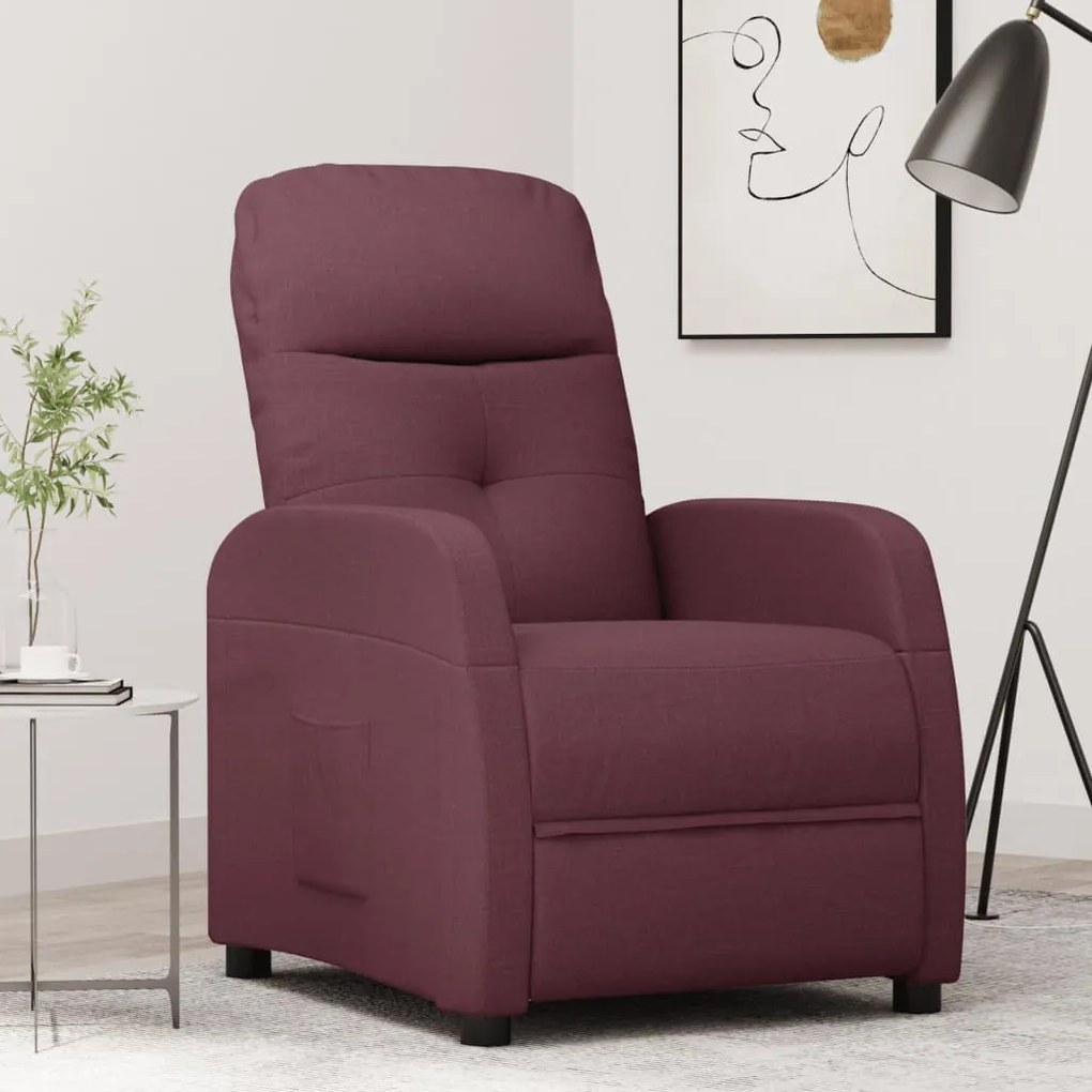 vidaXL Poltrona reclinável tecido roxo