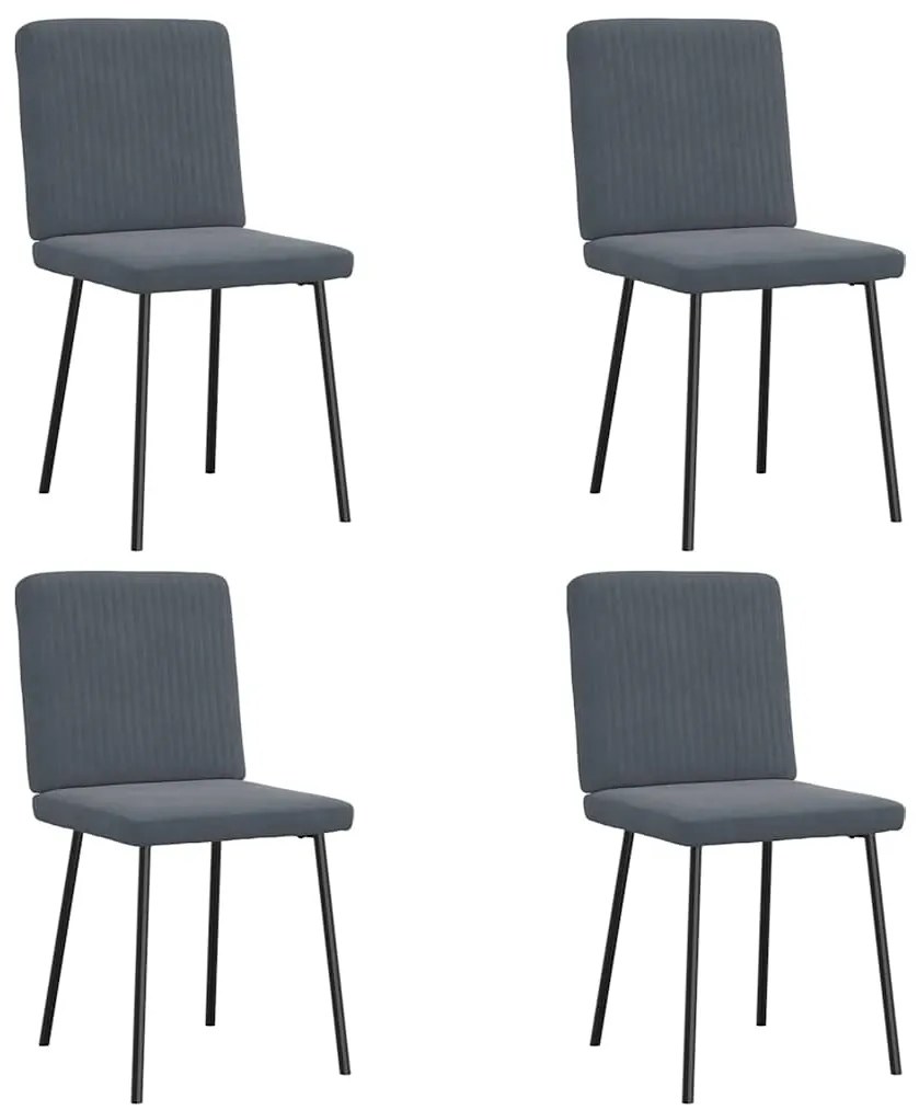 vidaXL Cadeiras de jantar 4 pcs veludo cinzento-escuro