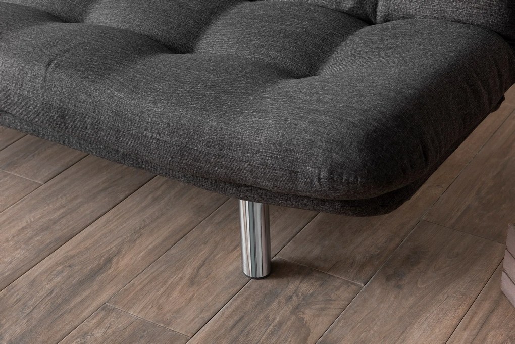 Sofá-Cama de 3 Lugares Misa – Cinzento Escuro – 52x175x40 cm