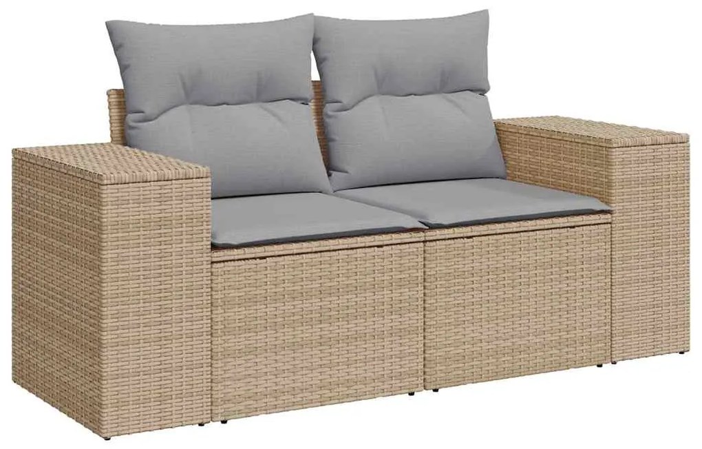 Conjunto de Sofá de Jardim com 10 Peças e Almofadas Beige, de Rattan S