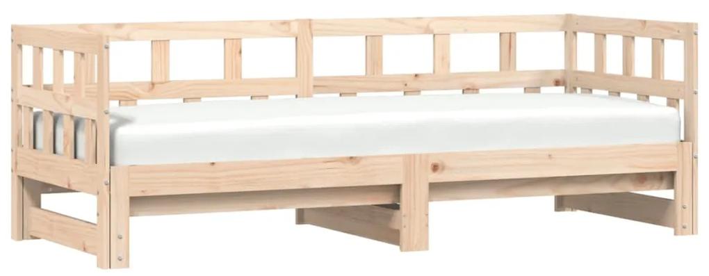 Sofá-cama com gavetão 90x190 cm madeira de pinho maciça