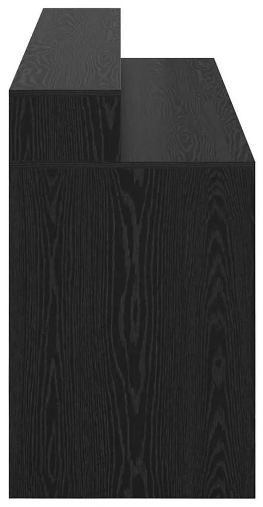 Secretária Carvalho Preto 200x55x91 cm Madeira Engenheirada