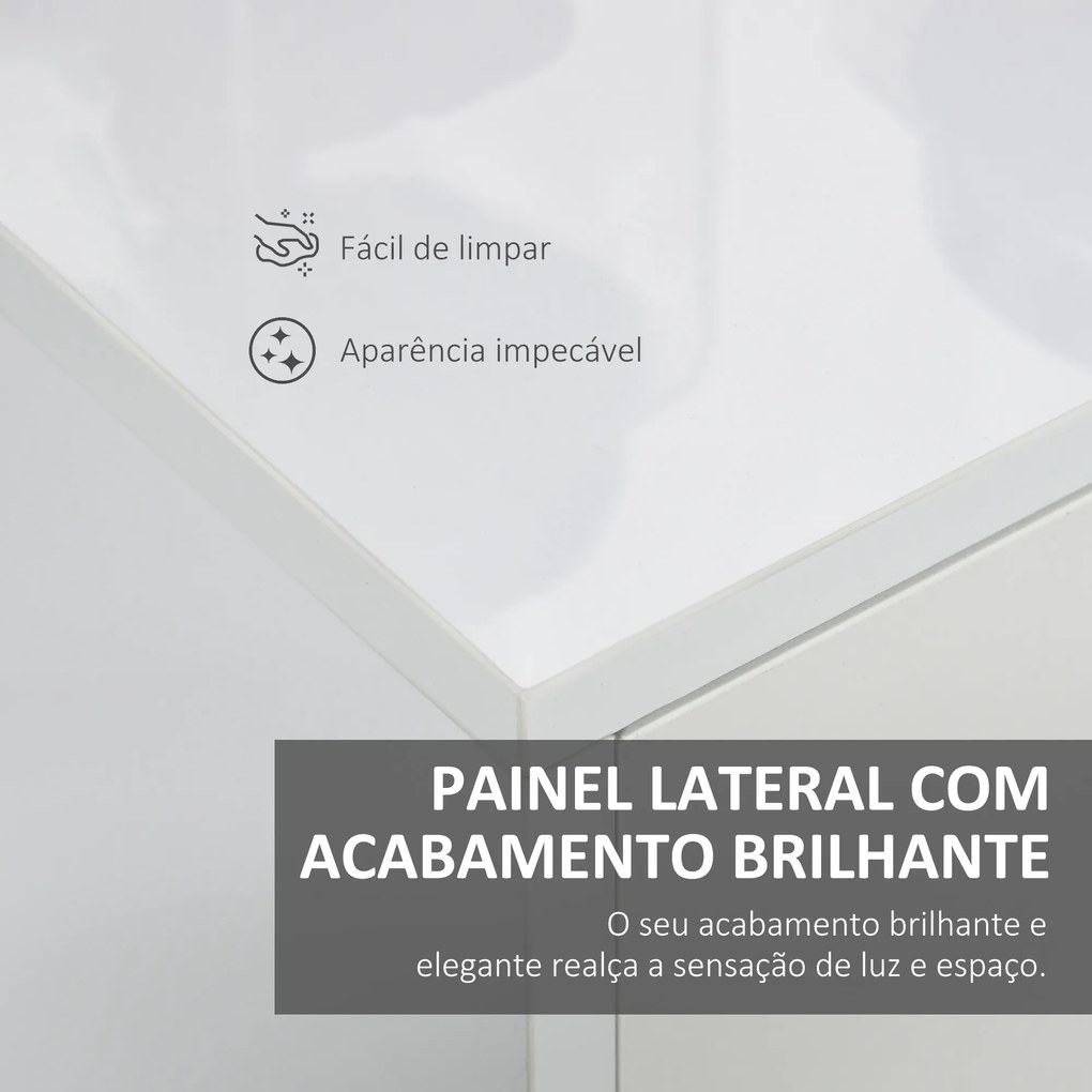 Aparador de Sala de Estar com 3 Portas 2 Gavetas e Prateleira Interior Ajustável Móvel Auxiliar de Armazenamento para Cozinha Dormitório Anti-Rolament