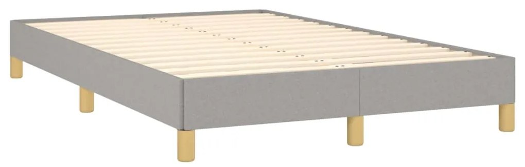 Cama box spring c/ colchão e LED 120x190 cm tecido cinza-claro