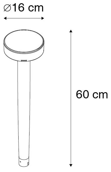 Fiorina Spot de Jardim Design Preto com LED e Dimmer Solar IP55 Moderno