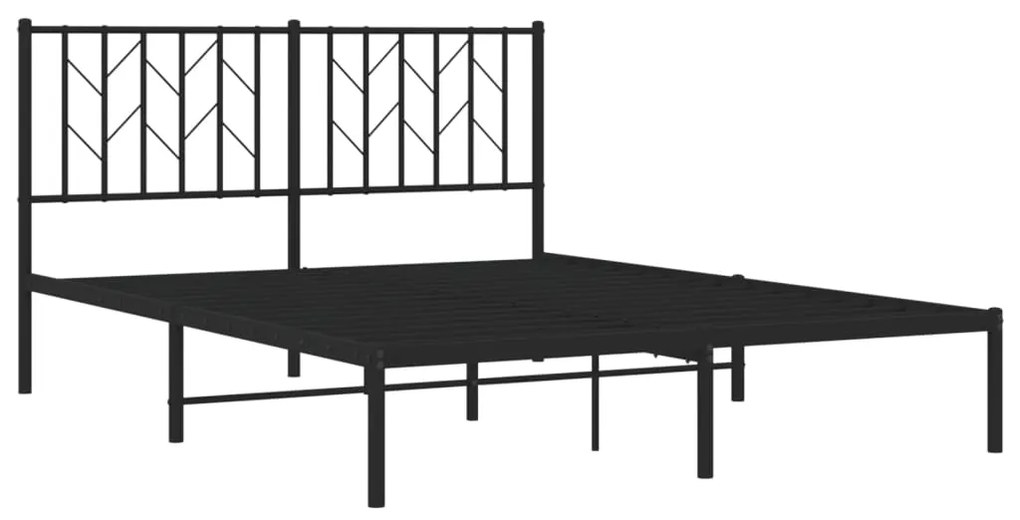 Estrutura de cama com cabeceira 135x190 cm metal preto