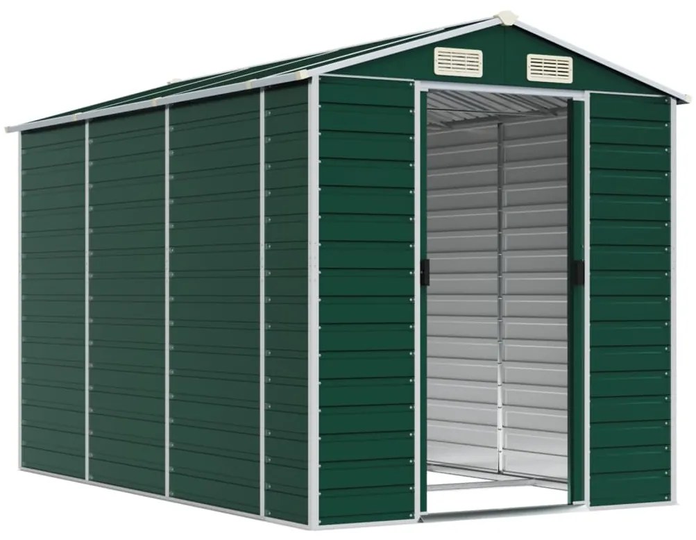 Abrigo de jardim 191x300x198 cm aço galvanizado verde