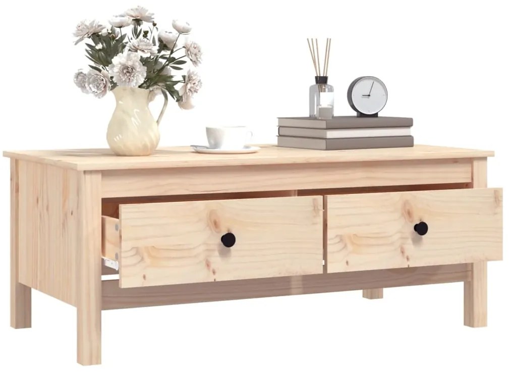 Mesa de centro 100x50x40 cm madeira de pinho maciça