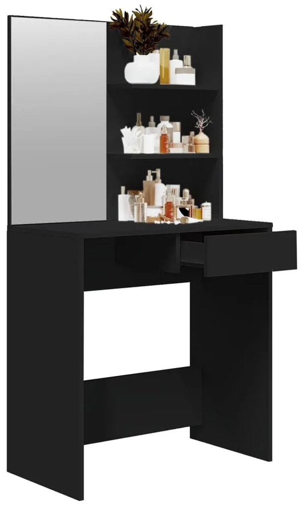 Toucador com espelho 74,5x40x141 cm preto