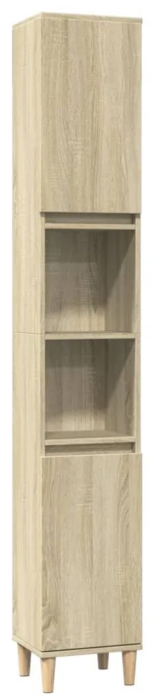 3 pcs conj. móveis casa banho derivados madeira carvalho sonoma