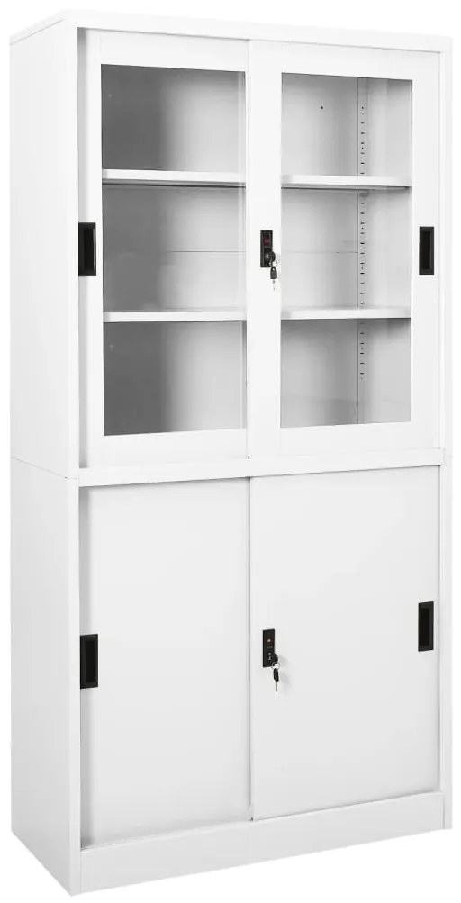 vidaXL Armário escritório c/ porta deslizante 90x40x180 cm aço branco