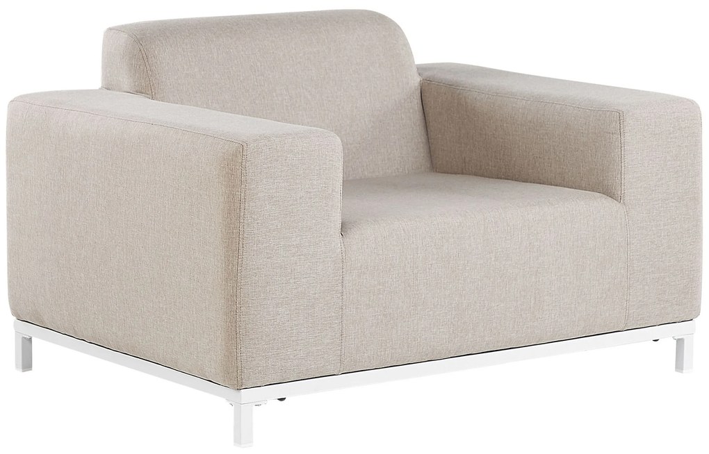 Conjunto de 2 poltronas de jardim creme e branco ROVIGO Beliani