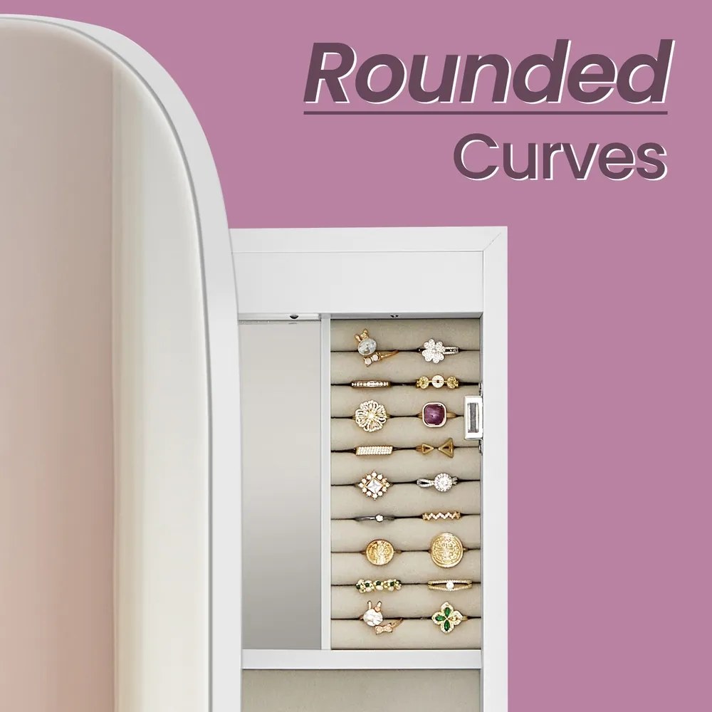 Armário de parede para joias 10 x 42 x 108 cm com espelho Superfície em branco