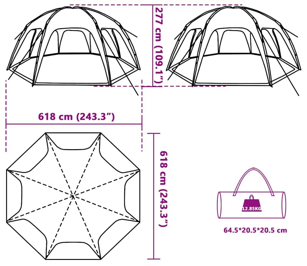 Tenda de festas impermeável cinzento