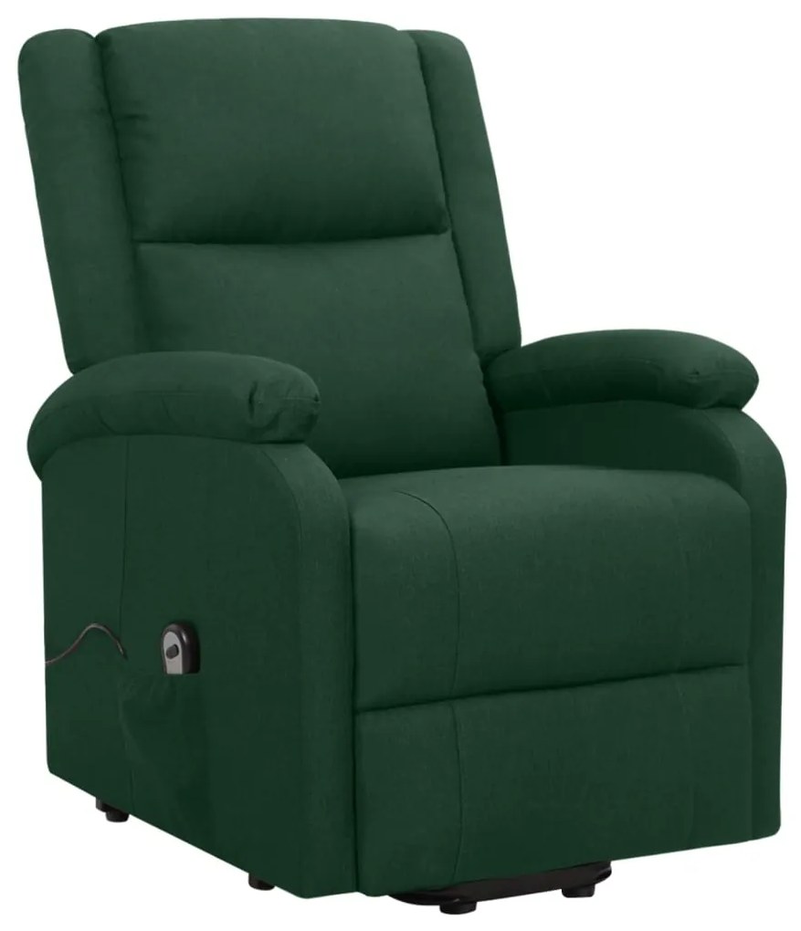 Poltrona elevatória tecido verde-escuro