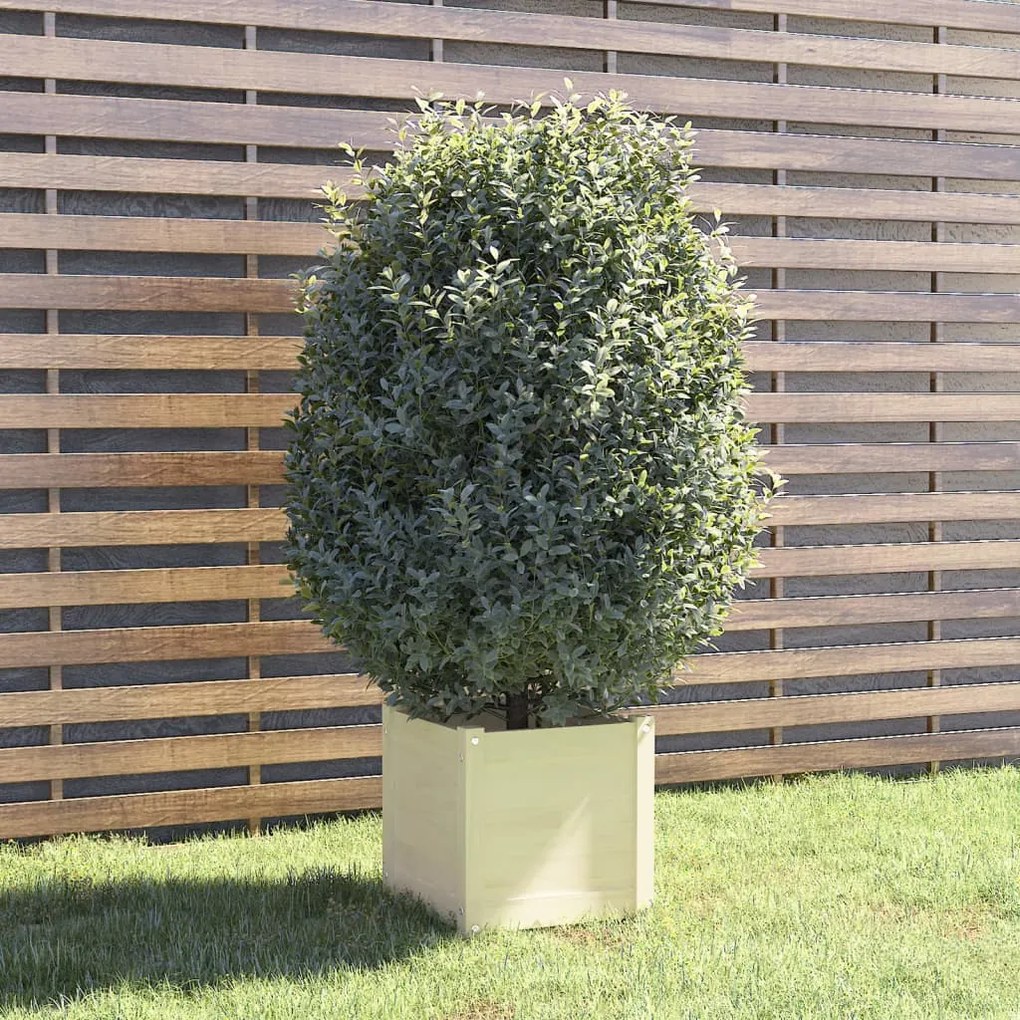 vidaXL Vaso de jardim 40x40x40 cm madeira de pinho maciça branco