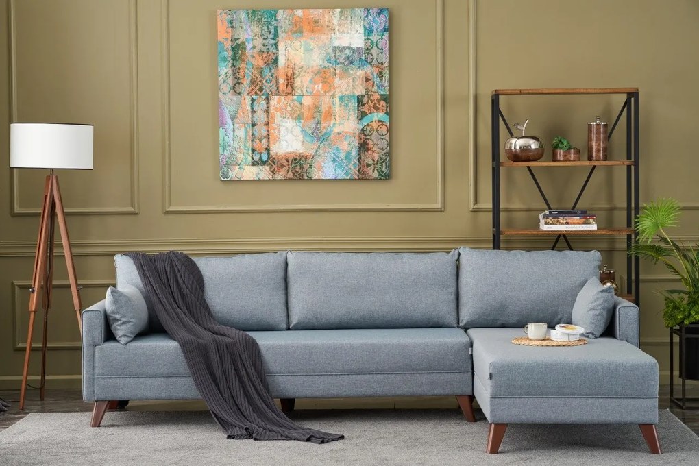 Sofá de Canto Bella – Azul – 275 cm x 85 cm x 165 cm
