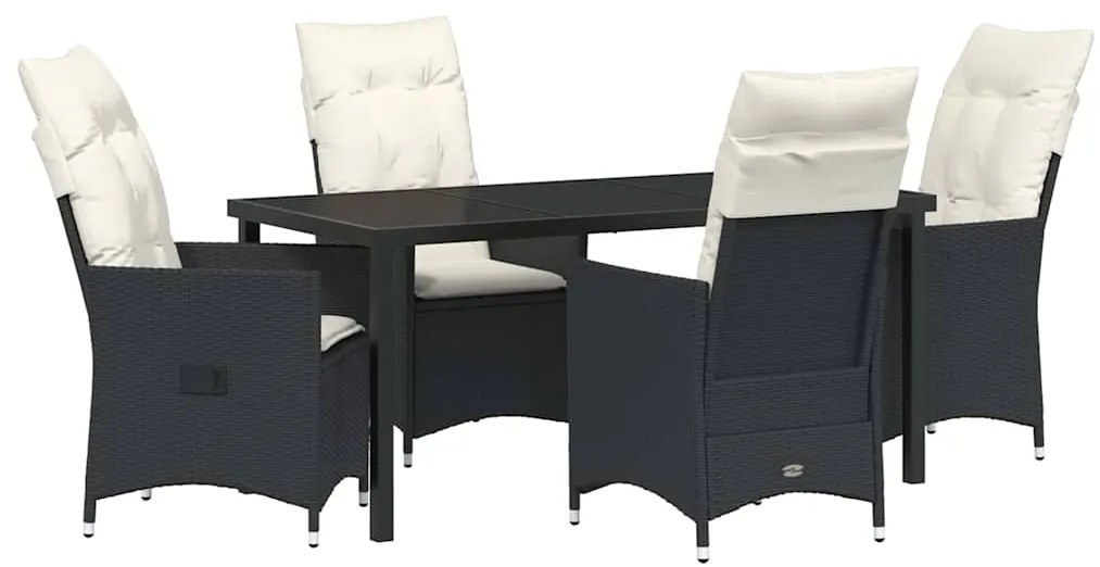 Conjunto de Jantar de Jardim 5 Peças com Almofadas em Rattan Poly Pret
