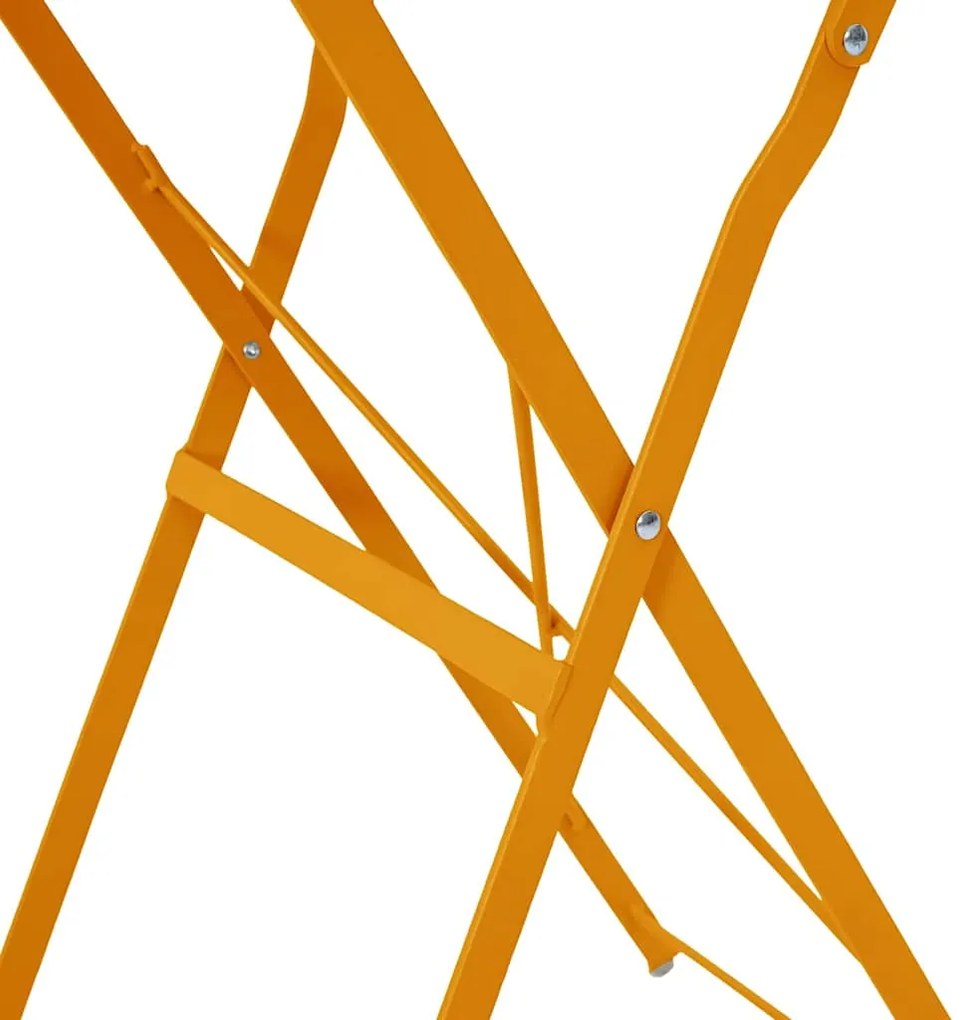 Mesa Bistro Dobrável Amarelo Mostarda Ø50x71 cm em Aço com Revestiment