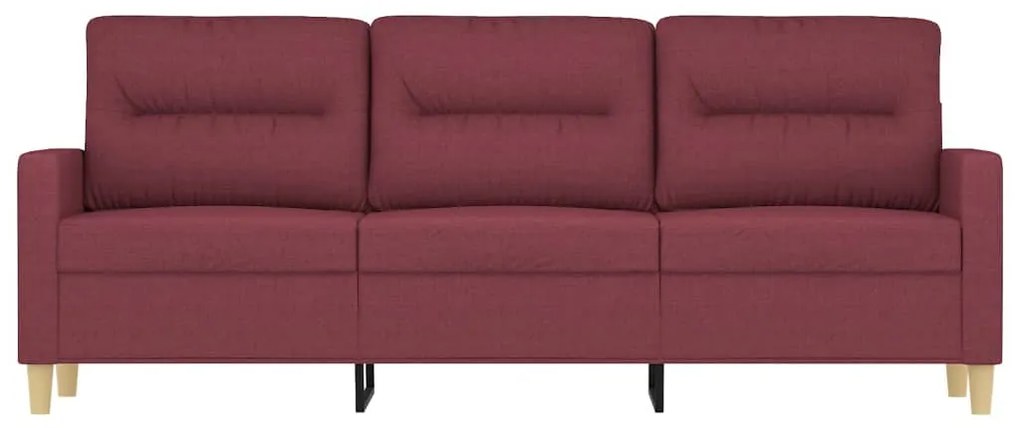 Sofá de 3 lugares tecido 180 cm vermelho tinto
